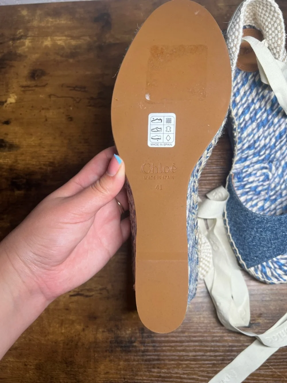 Chloe - Piia denim espadrille wedges - Picture 9 of 10